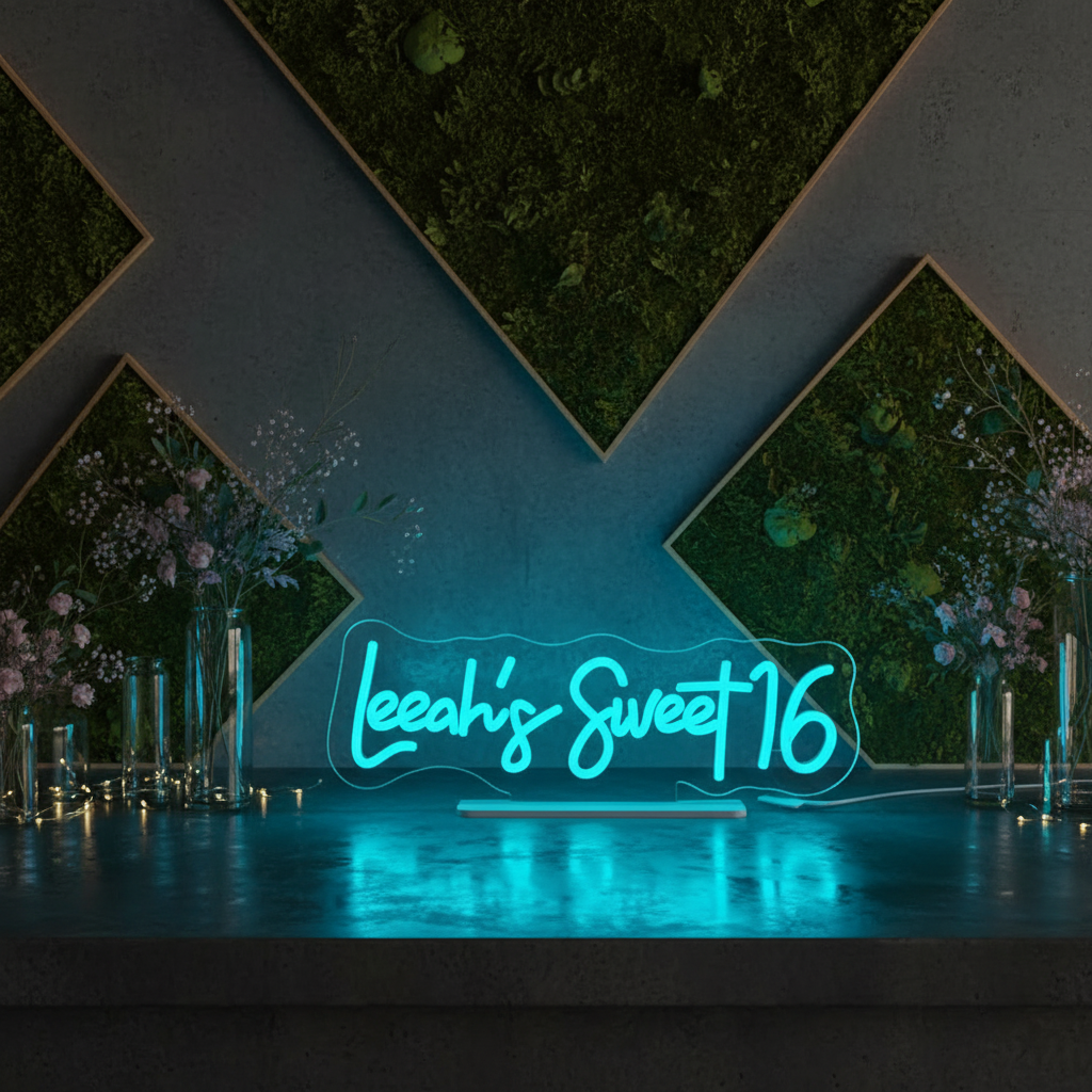 Custom Name Sweet 16 Neon Sign Birthday Party Neon Sign - VN03 - Customneonstudio