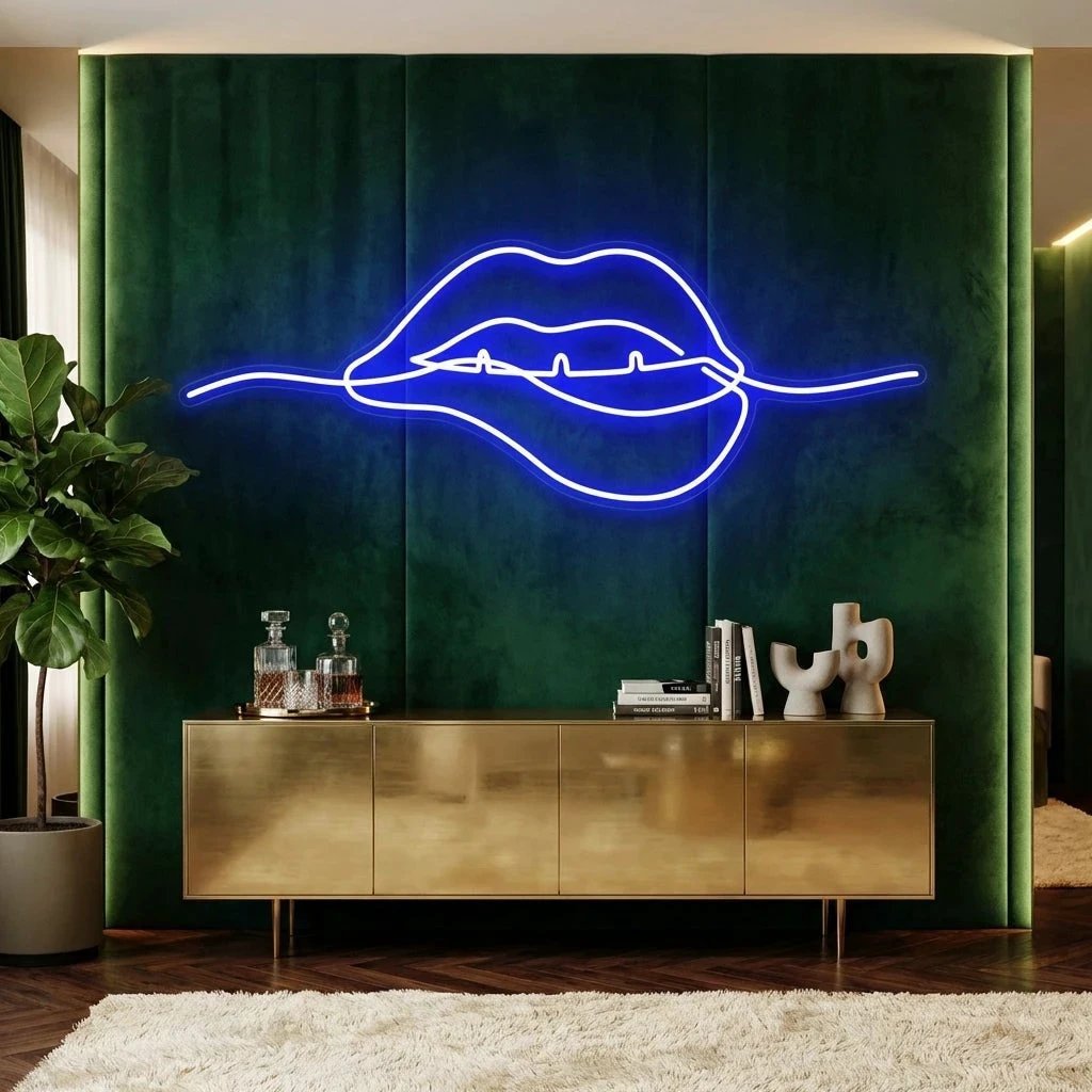 Biting Lipsred Led Neon Sign Light