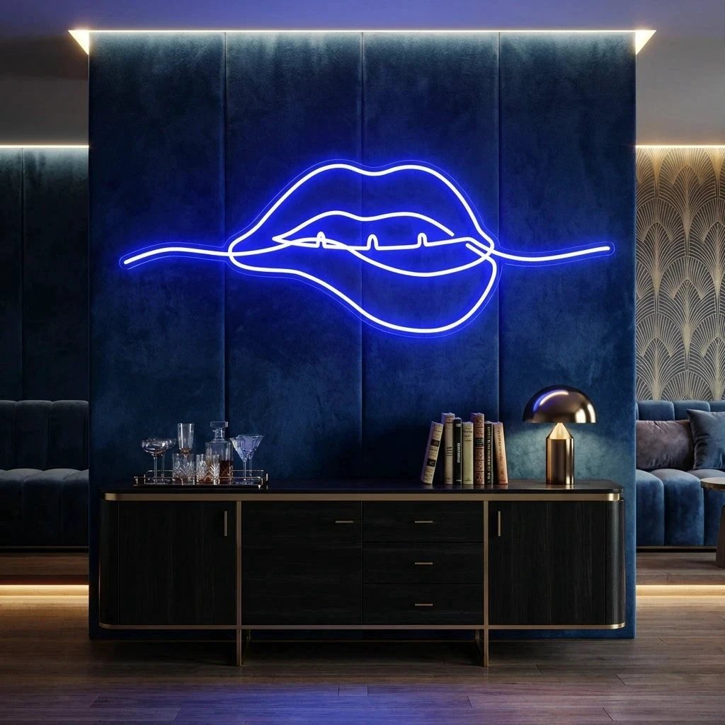 Biting Lipsred Led Neon Sign Light