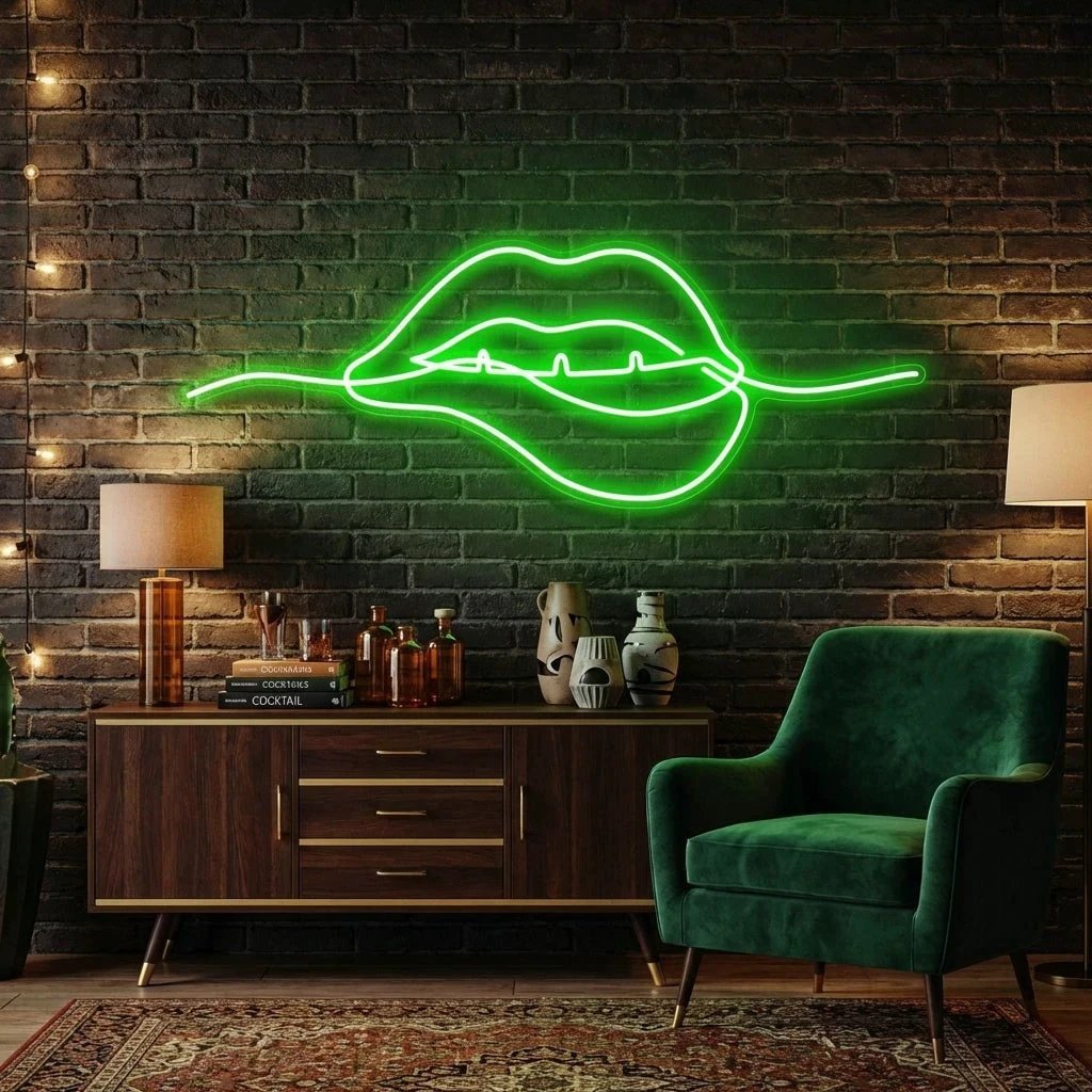 Biting Lipsred Led Neon Sign Light