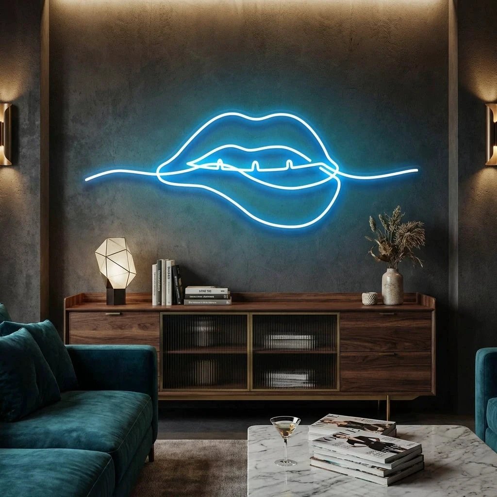 Biting Lipsred Led Neon Sign Light