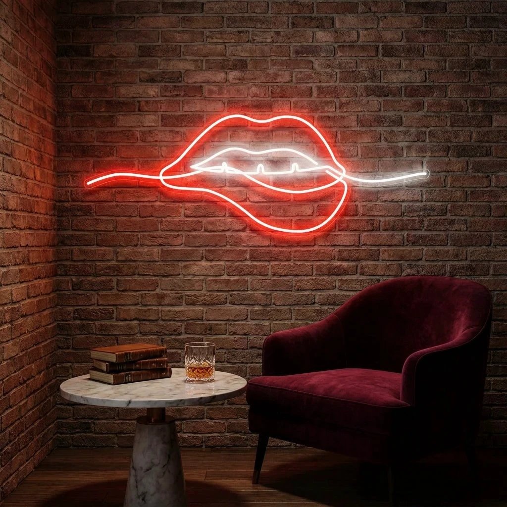 Biting Lipsred Led Neon Sign Light