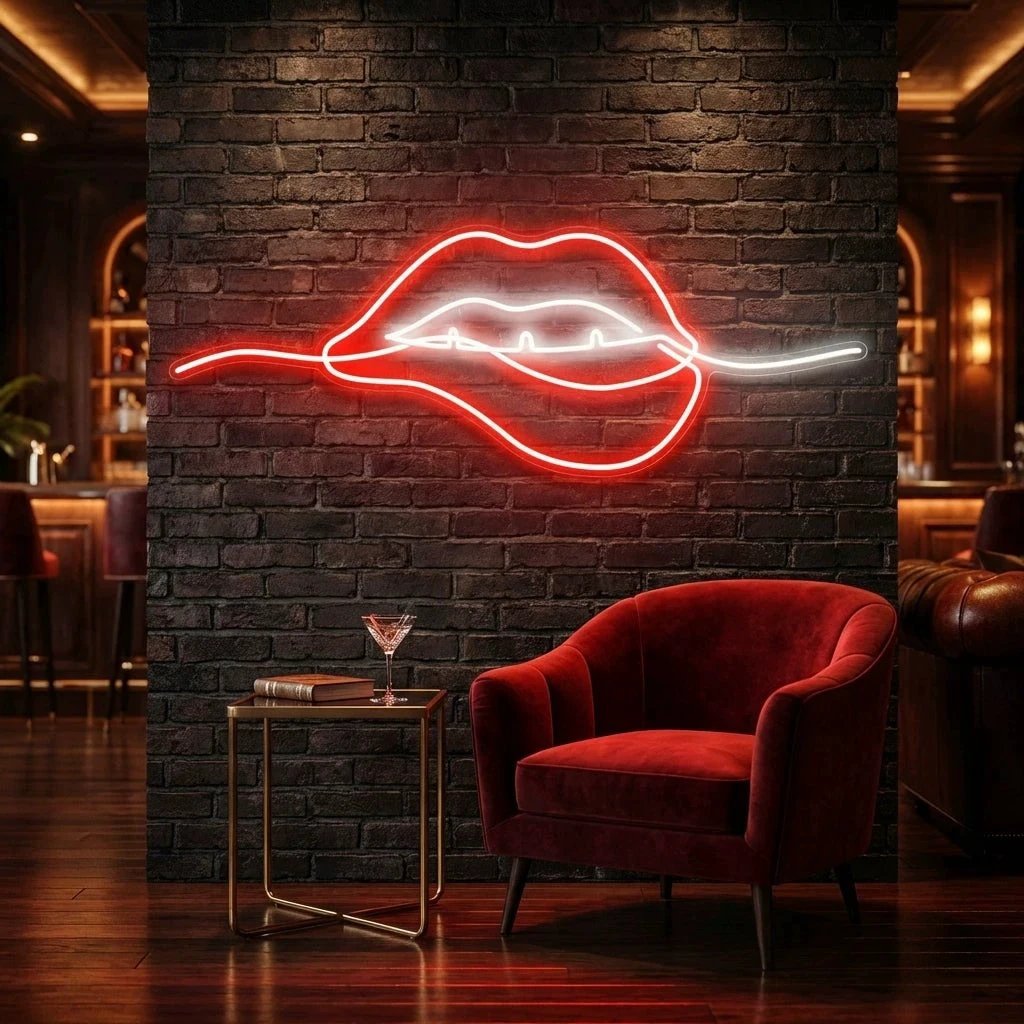 Biting Lipsred Led Neon Sign Light