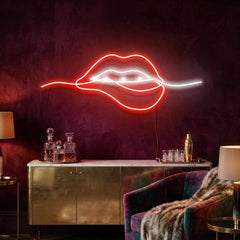 Biting Lipsred Led Neon Sign Light