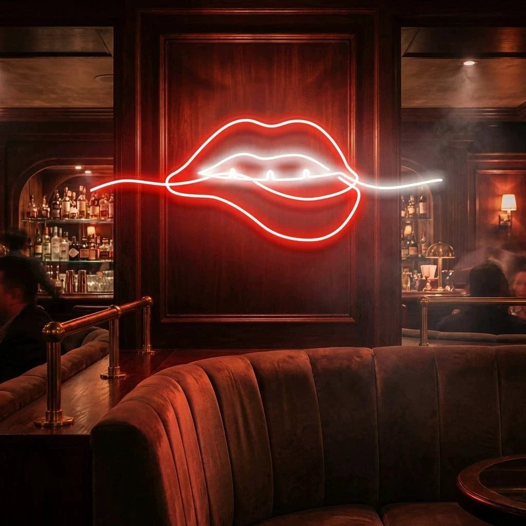 Biting Lipsred Led Neon Sign Light