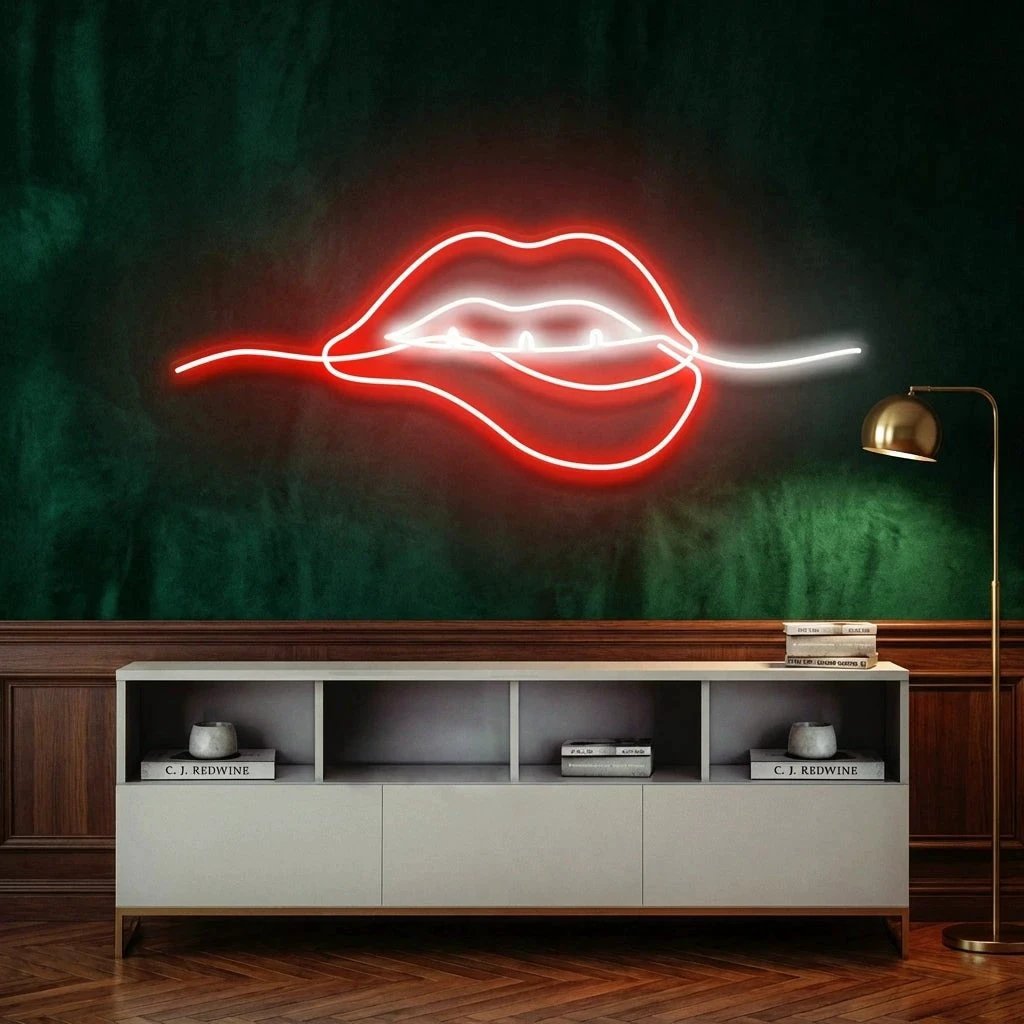 Biting Lipsred Led Neon Sign Light