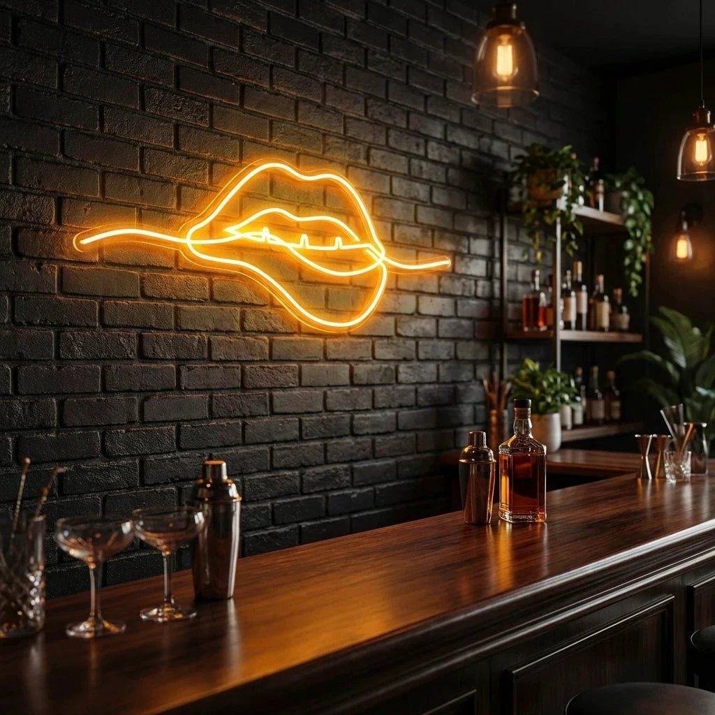 Biting Lipsred Led Neon Sign Light