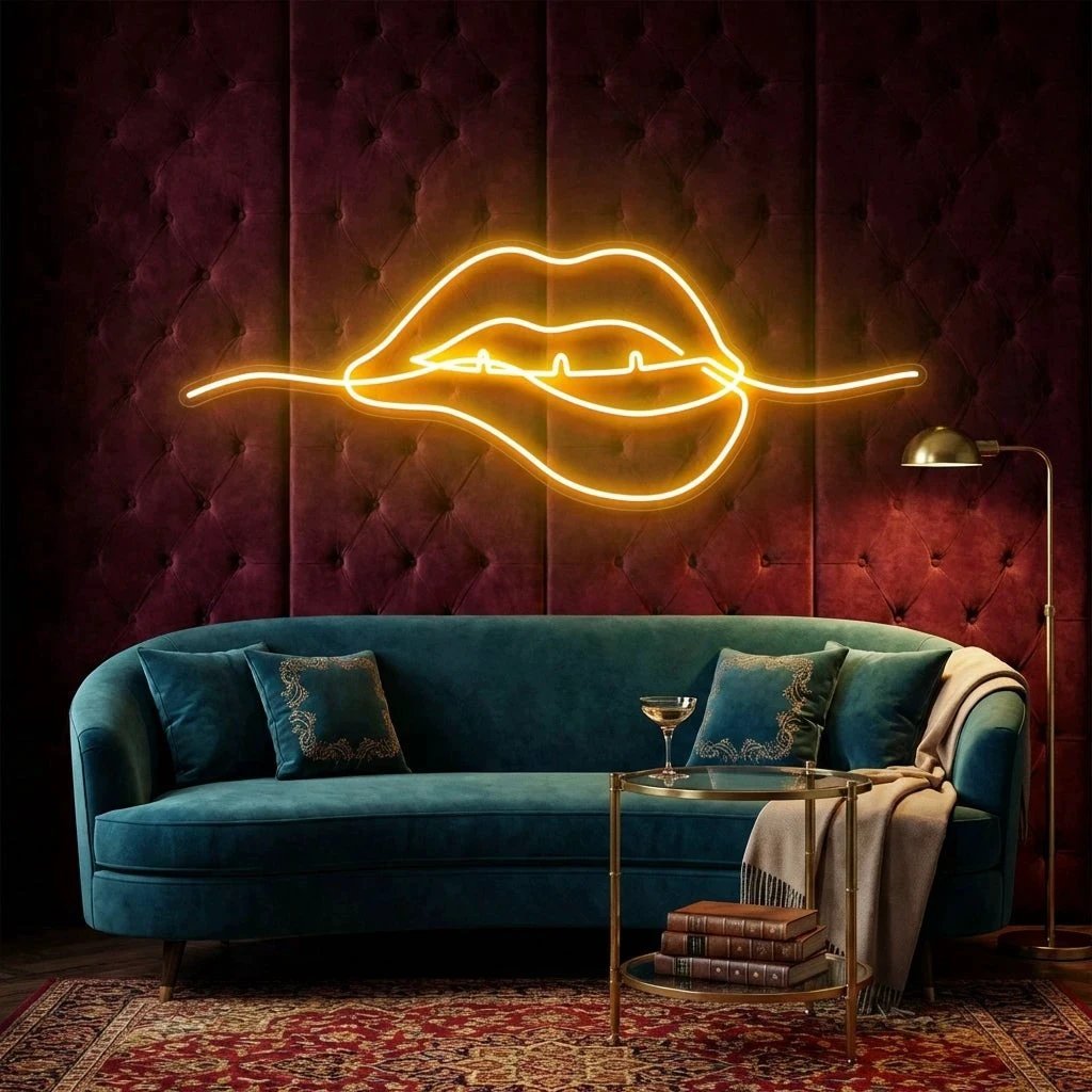 Biting Lipsred Led Neon Sign Light