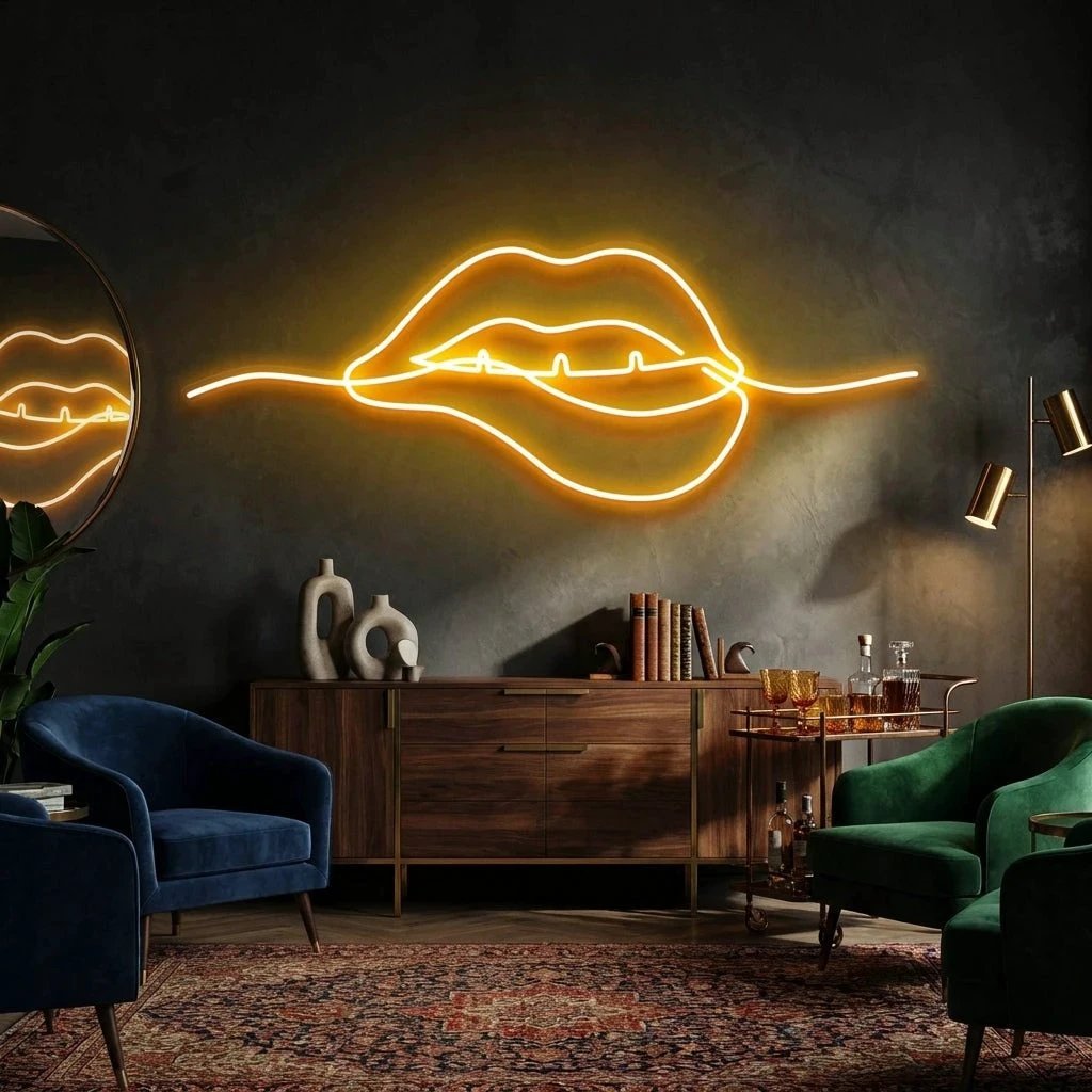 Biting Lipsred Led Neon Sign Light