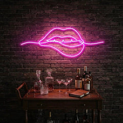 Biting Lipsred Led Neon Sign Light