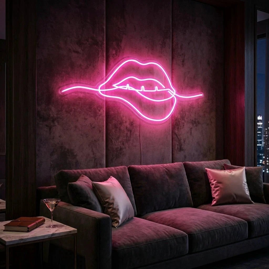 Biting Lipsred Led Neon Sign Light