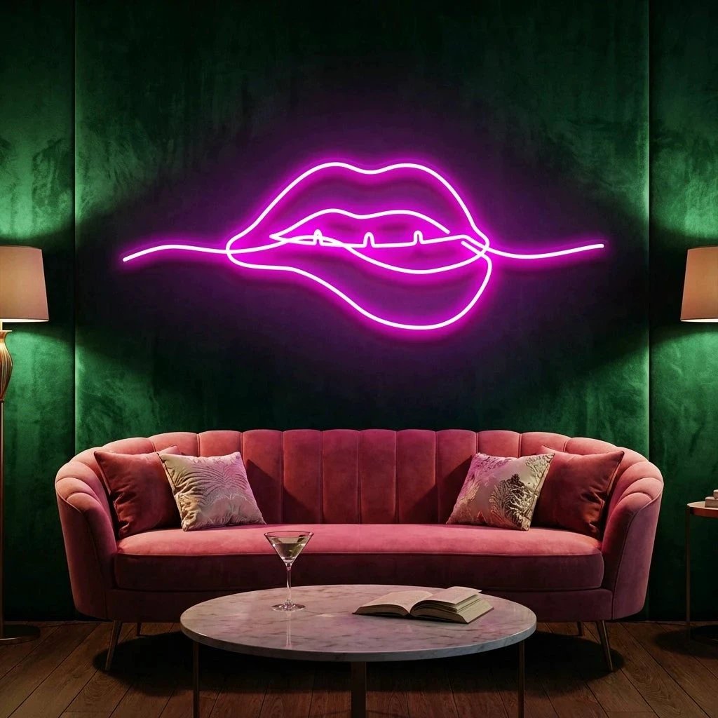 Biting Lipsred Led Neon Sign Light