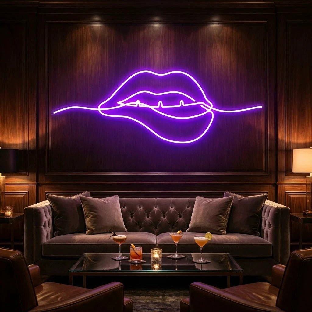 Biting Lipsred Led Neon Sign Light