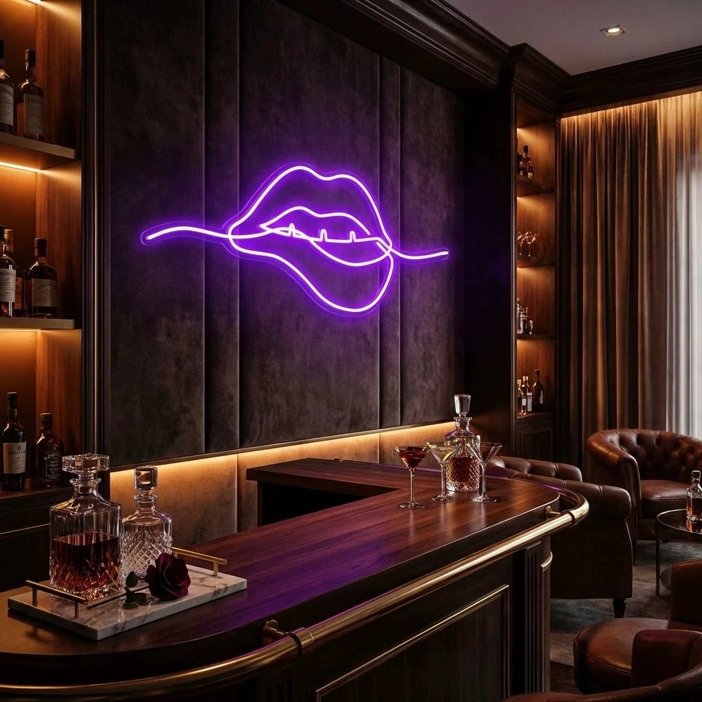 Biting Lipsred Led Neon Sign Light