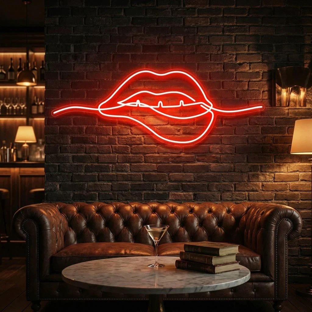 Biting Lipsred Led Neon Sign Light