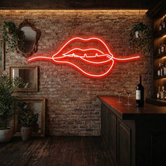Biting Lipsred Led Neon Sign Light