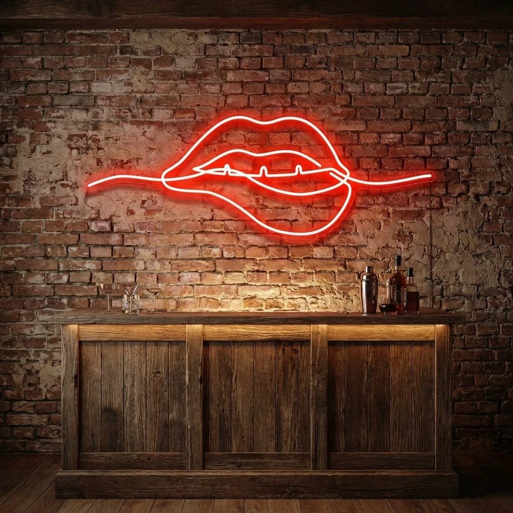 Biting Lipsred Led Neon Sign Light
