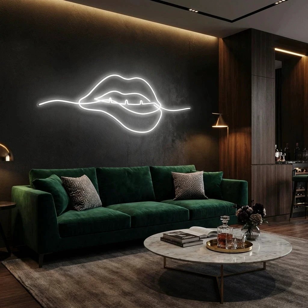 Biting Lipsred Led Neon Sign Light