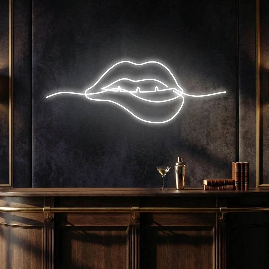 Biting Lipsred Led Neon Sign Light