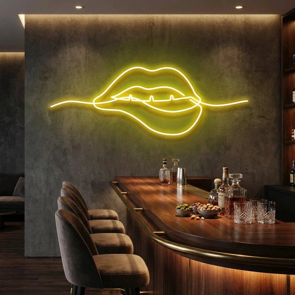 Biting Lipsred Led Neon Sign Light