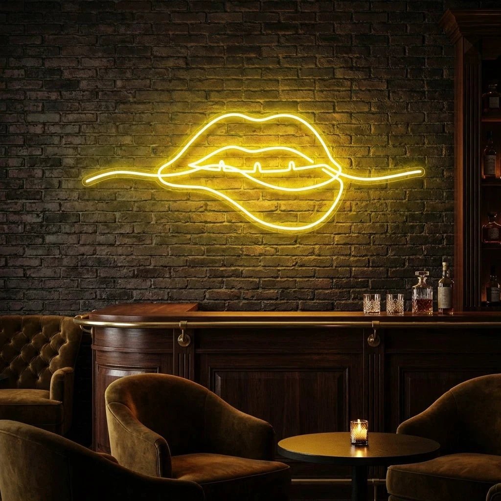Biting Lipsred Led Neon Sign Light