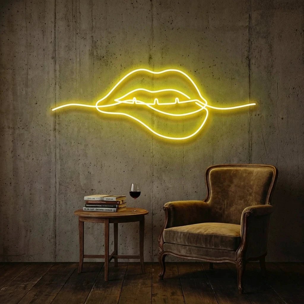 Biting Lipsred Led Neon Sign Light