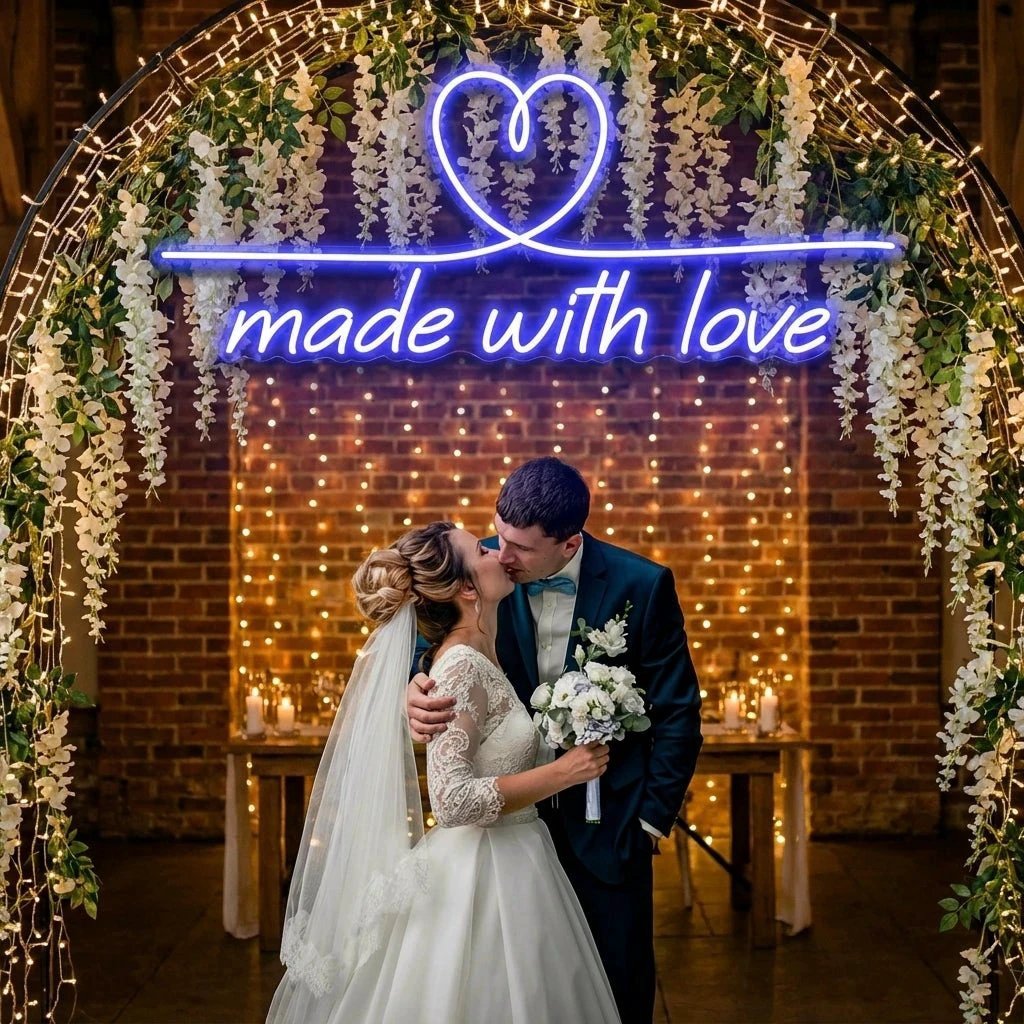 Made With Love 2 Wedding Led Neon Sign Light