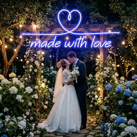 Made With Love 2 Wedding Led Neon Sign Light
