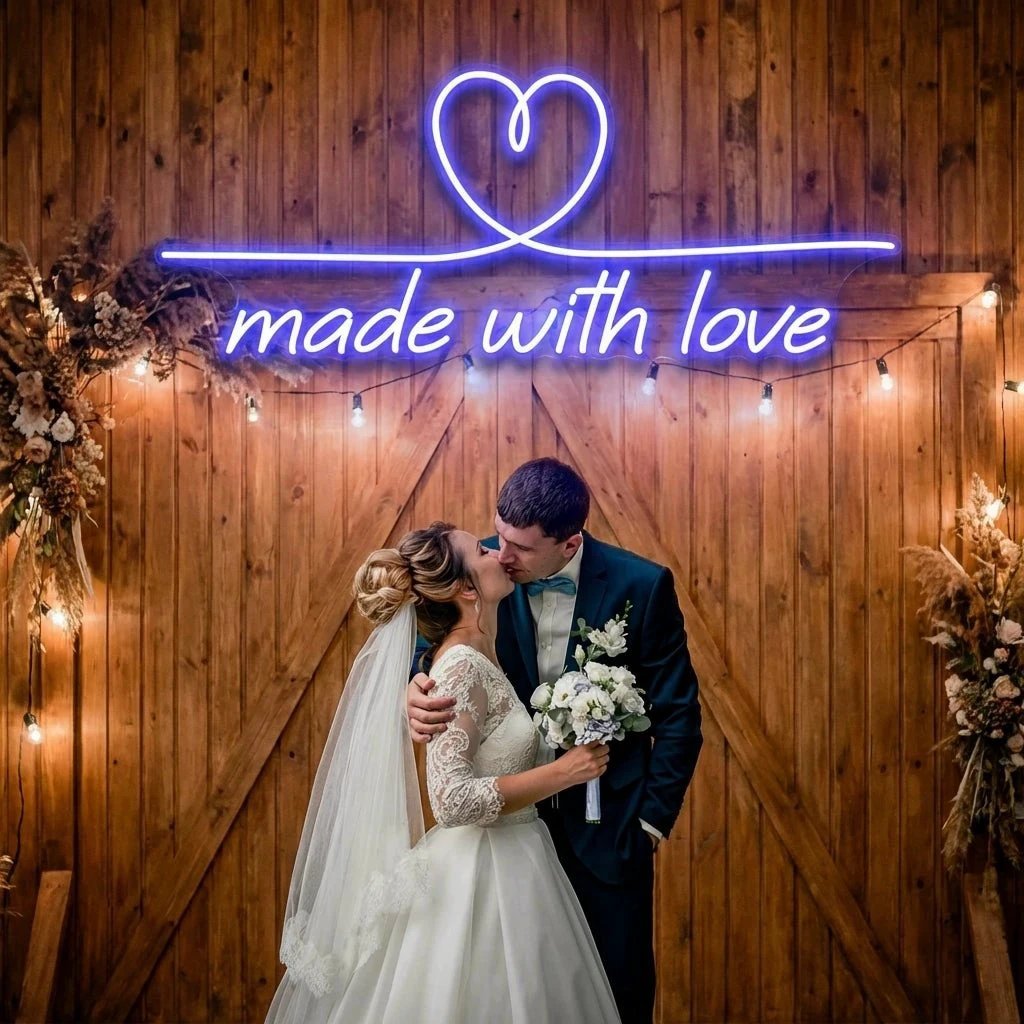 Made With Love 2 Wedding Led Neon Sign Light