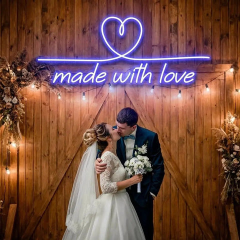 Made With Love 2 Wedding Led Neon Sign Light