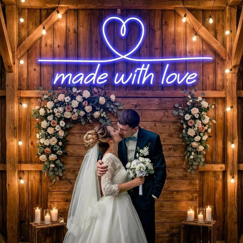 Made With Love 2 Wedding Led Neon Sign Light