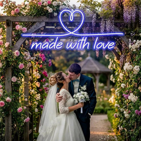 Made With Love 2 Wedding Led Neon Sign Light