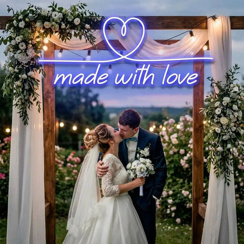 Made With Love 2 Wedding Led Neon Sign Light