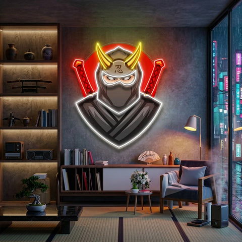 Black Ninja LED Neon Sign Light Pop Art
