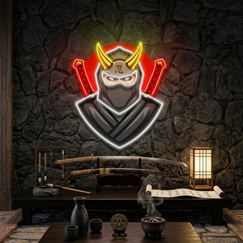 Black Ninja LED Neon Sign Light Pop Art