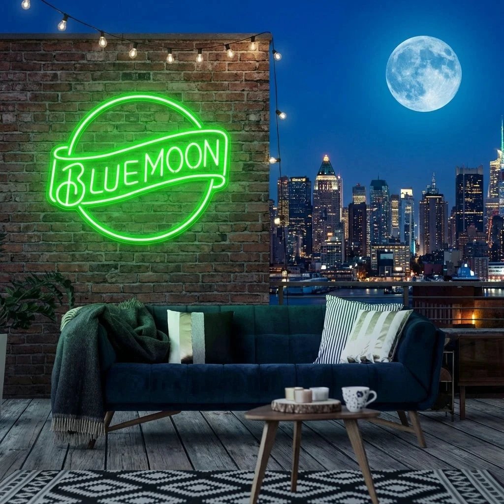 Blue Moon Led Neon Sign Light