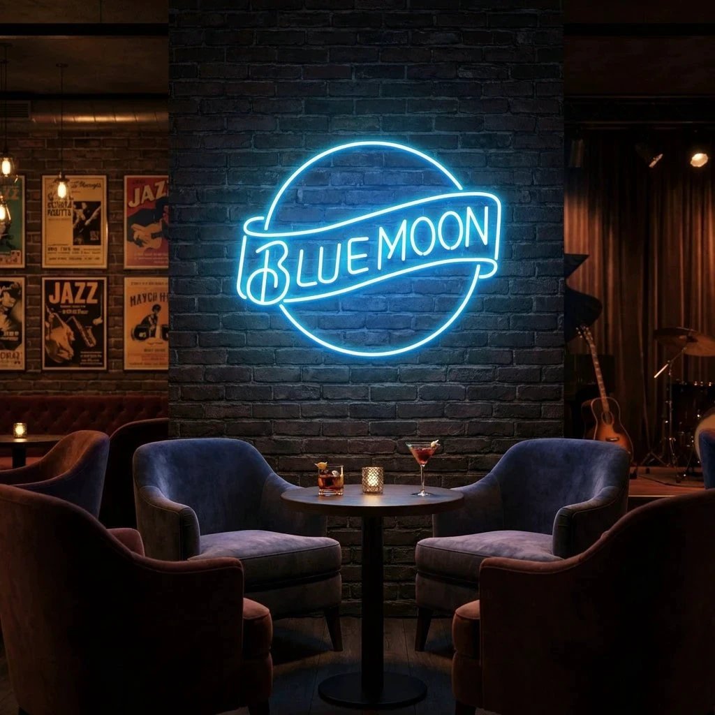Blue Moon Led Neon Sign Light