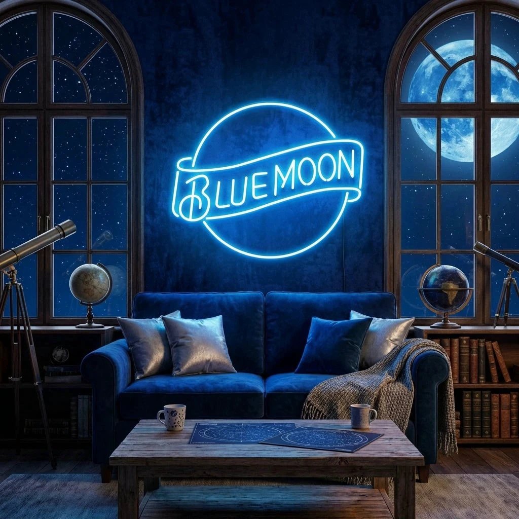Blue Moon Led Neon Sign Light