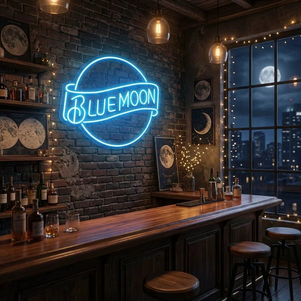 Blue Moon Led Neon Sign Light