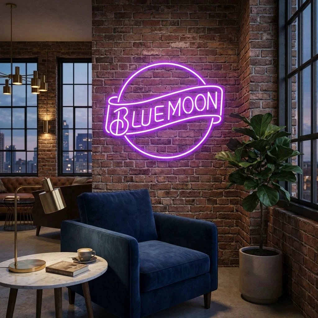 Blue Moon Led Neon Sign Light