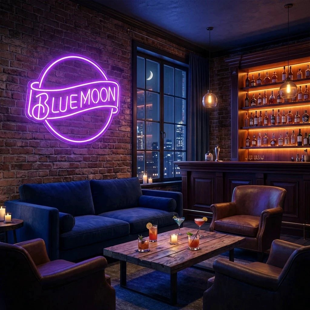 Blue Moon Led Neon Sign Light