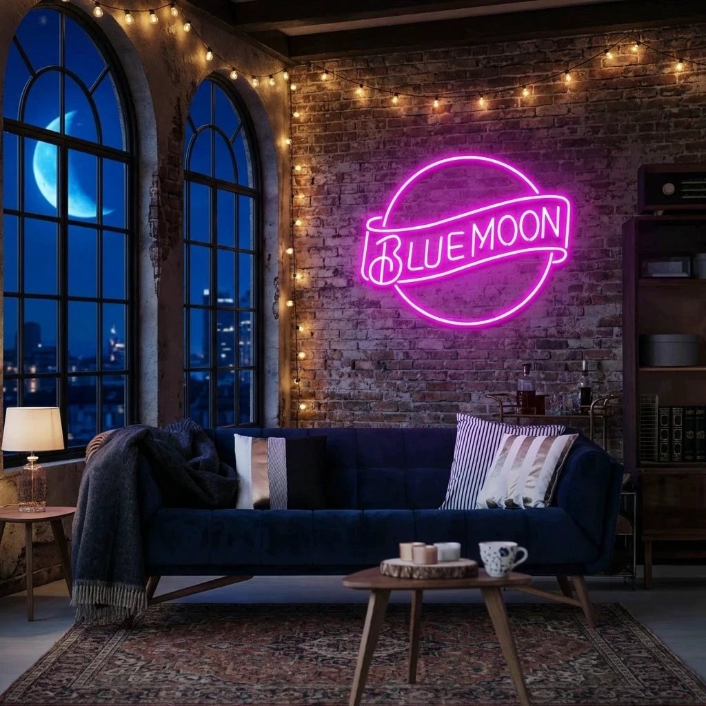 Blue Moon Led Neon Sign Light