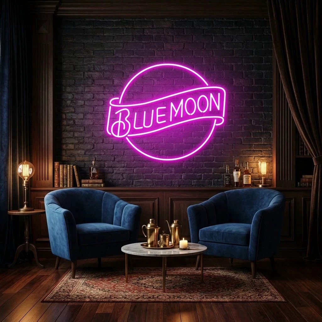 Blue Moon Led Neon Sign Light