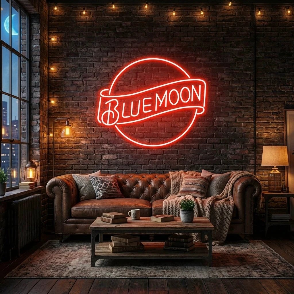 Blue Moon Led Neon Sign Light