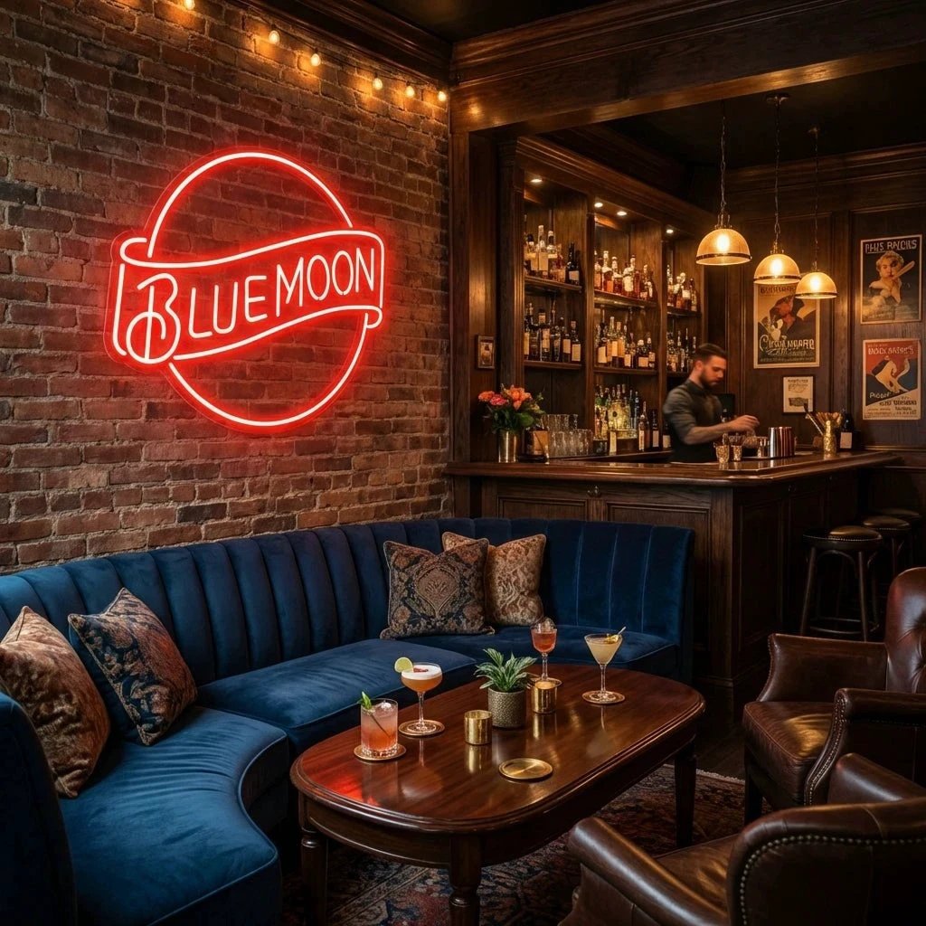 Blue Moon Led Neon Sign Light