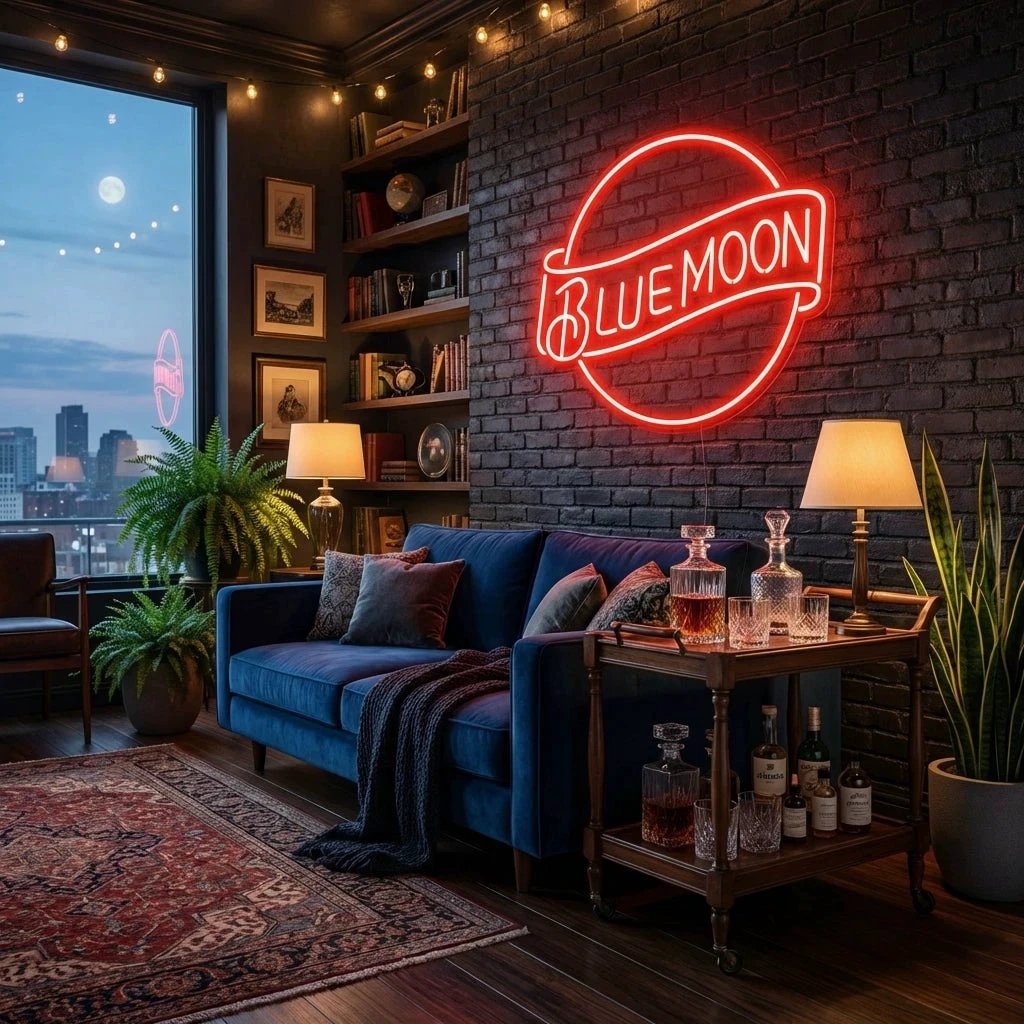 Blue Moon Led Neon Sign Light