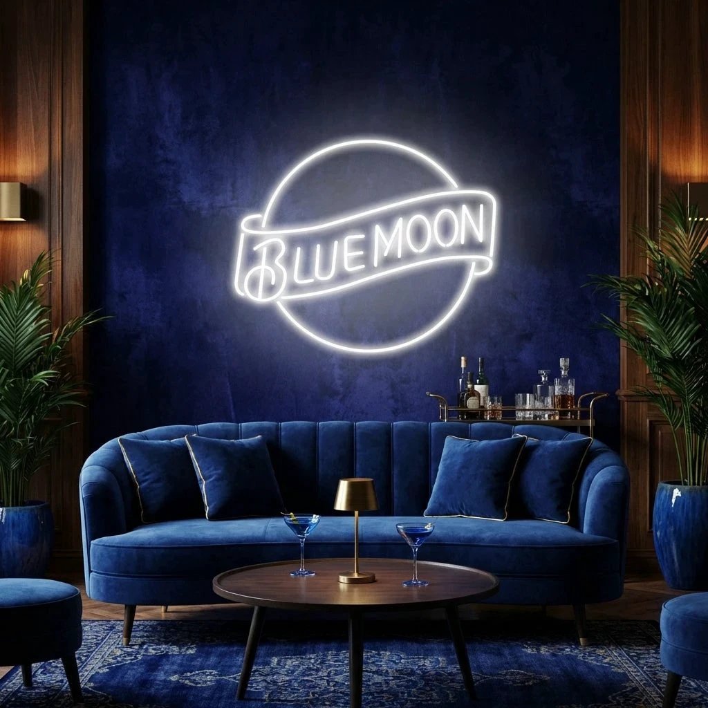 Blue Moon Led Neon Sign Light