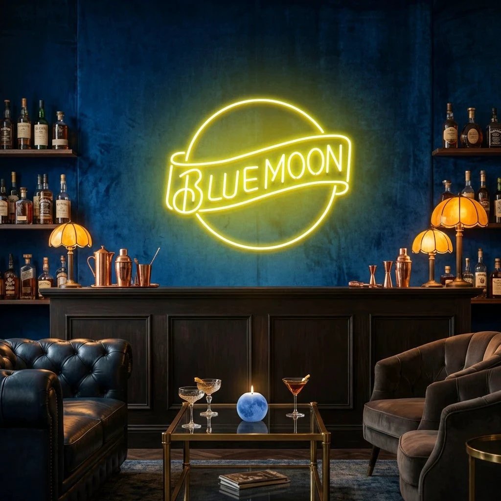 Blue Moon Led Neon Sign Light
