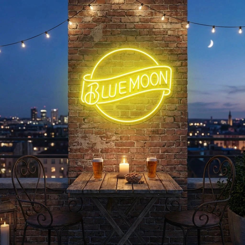 Blue Moon Led Neon Sign Light