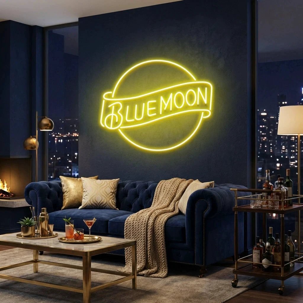 Blue Moon Led Neon Sign Light